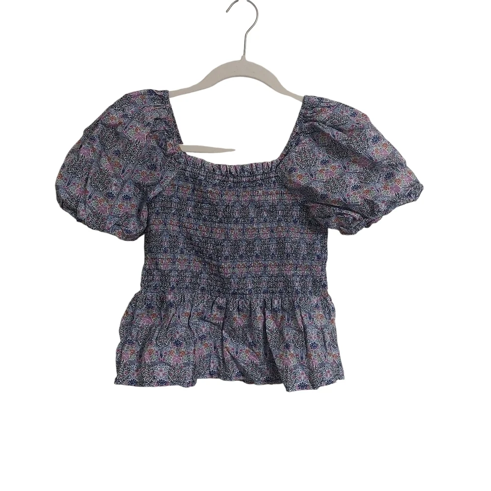 J. Crew Floral Puff Sleeve Blouse - Picture 1 of 6